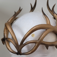 WIREFRAME_1200_1200_8-3.png Regal Antler Crown 3D Print Model for Cosplay & Home Decoration