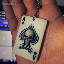111.jpg STL file Skull Ace of Spades keychain・Design to download and 3D print
