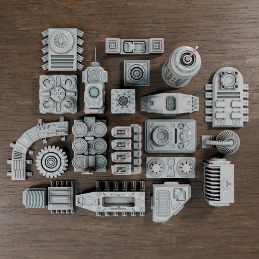 41-60-i5.png 🟢 20x Sci-Fi Greebles, Greeblies pour Dioramas et Présentoirs de Figurines #3