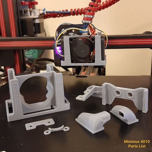 Minimus 4010 Parts List Free 3D file Backplate for Minimus Hotend Cooler System・Model to download and 3D print, Rogue_Designs