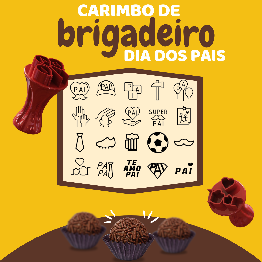 brigadeiro SUPER |ow Fichier 3D Carimbos de Brigadeiro - Dia dos Pais (Tampon de Brigadeiro fête des pères)・Plan pour imprimante 3D à télécharger, Dragoni3d
