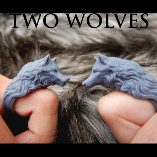 voorkant cults final.jpg Archivo STL gratis Dos lobos - Juego de anillos・Plan para descargar y imprimir en 3D, LabradoriteWolf