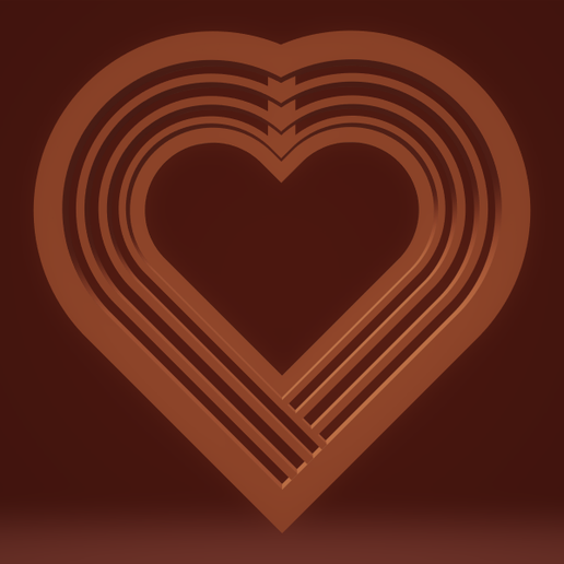 polymer clay cutter " love line unique" 5 size 2 types love hole and combine 3D model