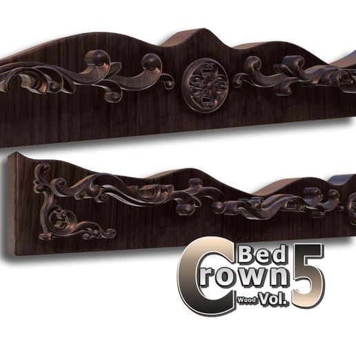 Ornamental BedCrown Vol5 Pelia Studio Luxury Classical Furniture
