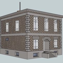 1.jpg Archivo STL gratis Estación de policía de la calle principal a escala HO・Modelo de impresión 3D para descargar