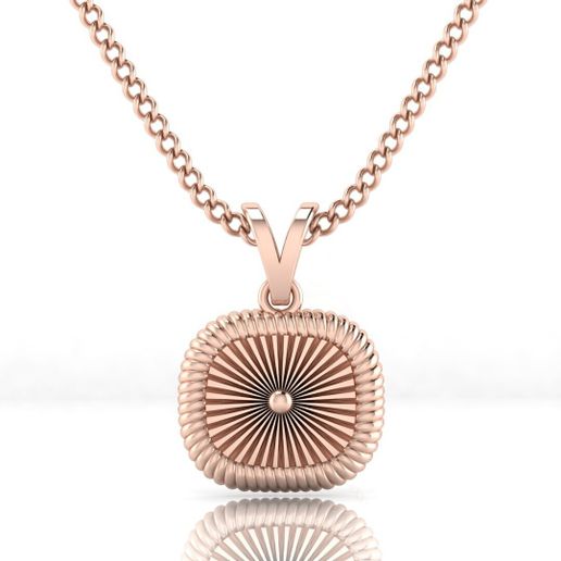 Sunburst Square Beaded Pendant