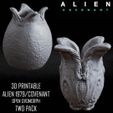 OPEN_ALIEN_EGG_1979_COVENANT_EGG_TWO-PACK-CULTS3D.jpg 3D ПЕЧАТНЫЙ ОТКРЫТЫЙ ИНОПЛАНЕТНОЕ ЯЙЦО 1979 ЗАВЕТ ПЛОСКОЕ ДНО ДВА ПАКЕТ