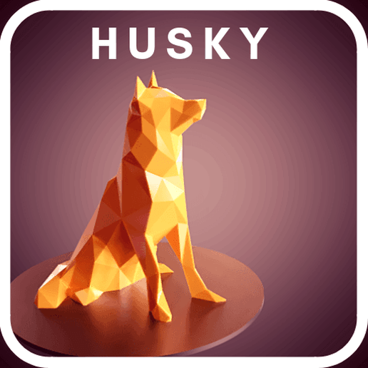 20190123_145744_0000.png Télécharger fichier STL Dog Husky low poly • Modèle pour impression 3D, Vincent6m