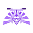 hyrule-crest-flatback-w-stand-holes.stl Zelda Hyrule Crest - Standing w/ leg bits - Print flat