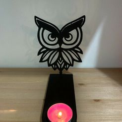 1688917317.jpeg STL file owl candlestick・3D print object to download