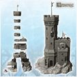 3.jpg Stone castle with damaged keep and double flags (16) - Medieval Gothic Feudal Old Archaic Saga 28mm 15mm