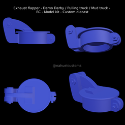 Nuevo-proyecto-2022-01-18T212958.025.png Fichier STL Volet d'échappement - Demo Derby / Pulling truck / Mud truck - RC - Maquette - Custom diecast・Plan pour imprimante 3D à télécharger