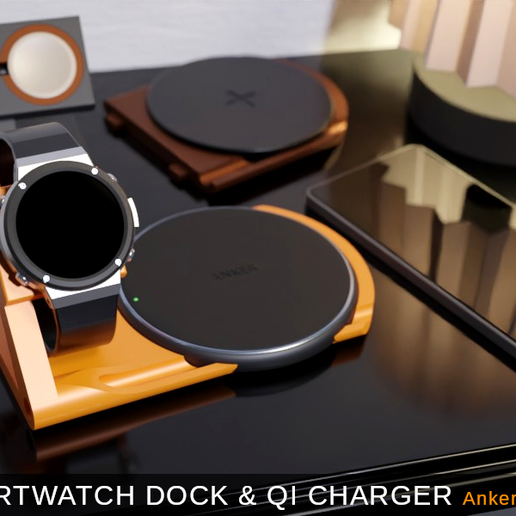 Smartwatch Dock with QI Phone Charger