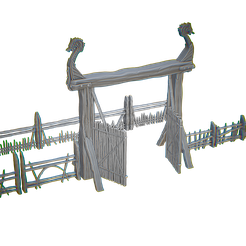 Gate-and-Fence.png Файл STL Ворота Викинг плюс Ограждения・Модель для печати в 3D скачать