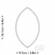 almond~6in-cm-inch-top.png Almond Cookie Cutter 6in / 15.2cm