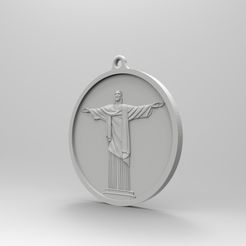 Jisus.222.jpg 3Dmodel STL CNC Pendant Jesus Rio de Janeiro
