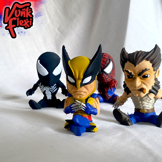 005.png Wolverine Multicolor Flexi Print-In-Place + figura e porta-chaves