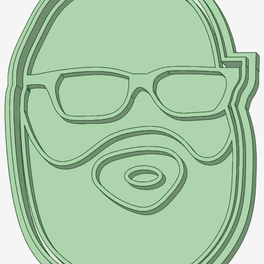 Hipster Man 60mm cookie cutter 3D model
