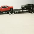 IMG_20230807_224256.jpg 1/64 Scale Greenlight Matchbox Hotwheels 3 CAR TRANSPORT Gooseneck Trailer Truck Transport
