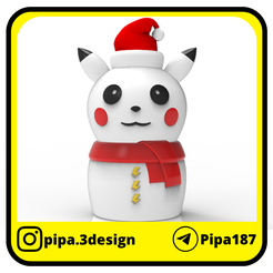 Muñeco-pikachu-1.png SNOWMAN - CONTAINER, BOX, CANDY BOX - CHRISTMAS - PIKACHU