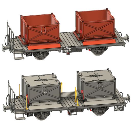 RhB container wagon Lbk / refuse wagon Xk9040 G gauge