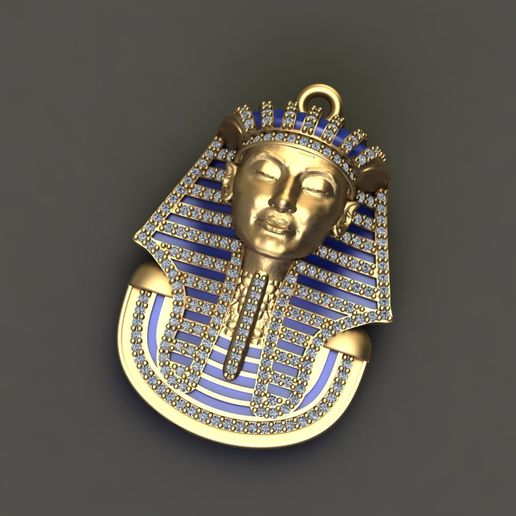 Tutankhamun Pendant Silver Gold Platinum Luxury Jewelry 3D model 3D print model 3D model