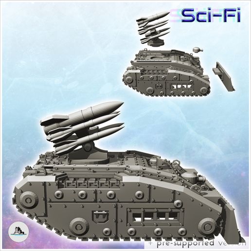 🪖 Imperial Raptor tank with front blade (orbital missile launcher ...