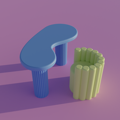 2.png Scale 1:6 chair and desk for Barbie doll, Rainbow High