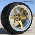 2.png RAYS Volk racing TE 37 V 18 inch rims with  ADVAN yokohama tires for diecast and scale models