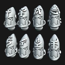 Mix.jpg 3D file Space Elves Guardian Heads・Model to download and 3D print