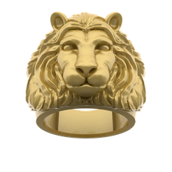 001.png STL file Lion Ring・3D printable model to download
