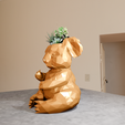 koala-sculpture-low-poly-planter-3.png Koala bear low poly planter pot flower vase stl 3d print file