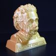 Einstein1.jpg Einstein Bust 3D print with base-supported