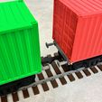 Train-Container-Wagon-10.jpg Железнодорожный контейнерный вагон — 40 футов / 60 футов с поворотными замками — масштаб 1:14
