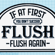Screenshot-2024-01-23-230843.png If at first you don't succeed Flush again Funny wall sign, Dual extruder, Home decor, Bathroom sign
