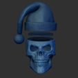 Shop1A.jpg Skull Skull with Christmas hat Hollow inside Eyes open