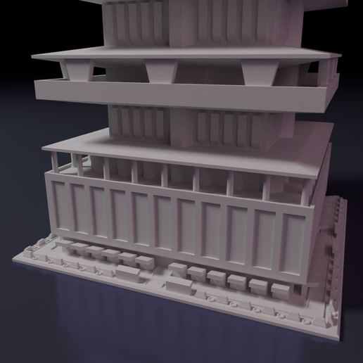 Downtown-highrise-2.png 3D-Datei Downtown highrise - Building - For board games like Monsterpocalypse・Design für 3D-Drucker zum herunterladen, Rayjunx