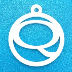 QInitialRoundGiftTag3DPrintImage1.jpg STL-Datei Q - Initiale Rundes Geschenkanhänger Ornament・Design für 3D-Drucker zum herunterladen