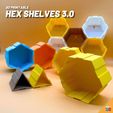 Front-Cover-Photo-For-Product.jpg 3D Printable Ultimate Hex Shelf Collection 3.0