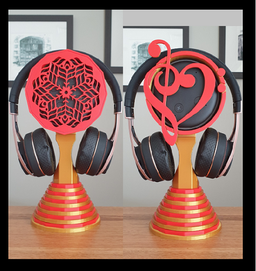 Untitled.png Free STL file Echo Dot Headphone Stand (2 designs)・Object to download and to 3D print, 3DPrintBunny
