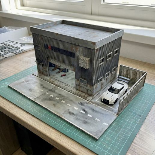 ☆ Diorama Hanger LB Ver.2 🚗 The Liberty Hangar | 1/64 Scale JDM Industrial Garage Diorama