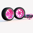 Loverim-v420.png LOVERIM WHEEL SET FOR 1/24 - 1/25 MODEL KIT. (FR & RR RIMS + STEERING WHEEL +  MUFFLER)