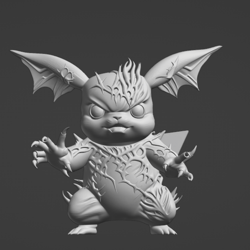 Dark Chibi Monster Statue STL – Fantasy Cute Demon Creature for 3D Print