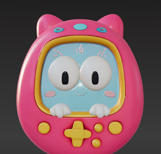 Y2K Tamagotchi Replica Desk Toy 3D model