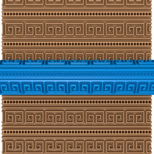 66545455.jpg Греческий узор глиняный ролик stl / гончарный ролик stl / ацтекский узор глиняный скалка / этнический узор резак принтер