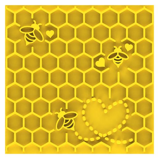 STAMP COOKIE honeycomb bees TEXTURE 3D model