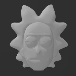 Screenshot-2023-03-01-185639.png STL file Rick Sanchez Head Bust Wall Art・3D printer design to download