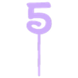 5.stl NUMBERS CAKE TOPPERS 1 2 3 4 5 6 7 8 9 0 BIRTHDAY NUMBER