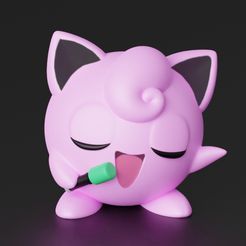 jigglypuff04.png.jpg Archivo STL JIGGLYPUFF Pokemon Llavero Correa Decoración・Plan para descargar y imprimir en 3D