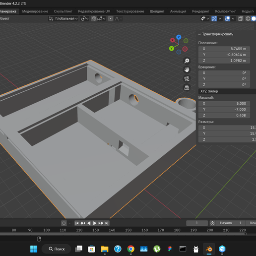 3D model of an ant farm. Base module v1